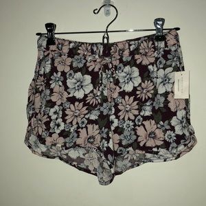 Plum soft shorts with drawstring